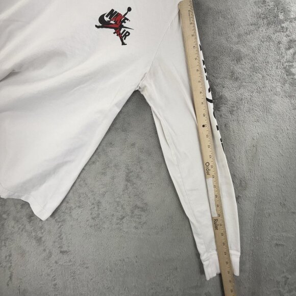 Jordan Jumpman Classics Shirt Mens Medium White Nike Air Long Sleeve Spellout - Picture 9 of 15